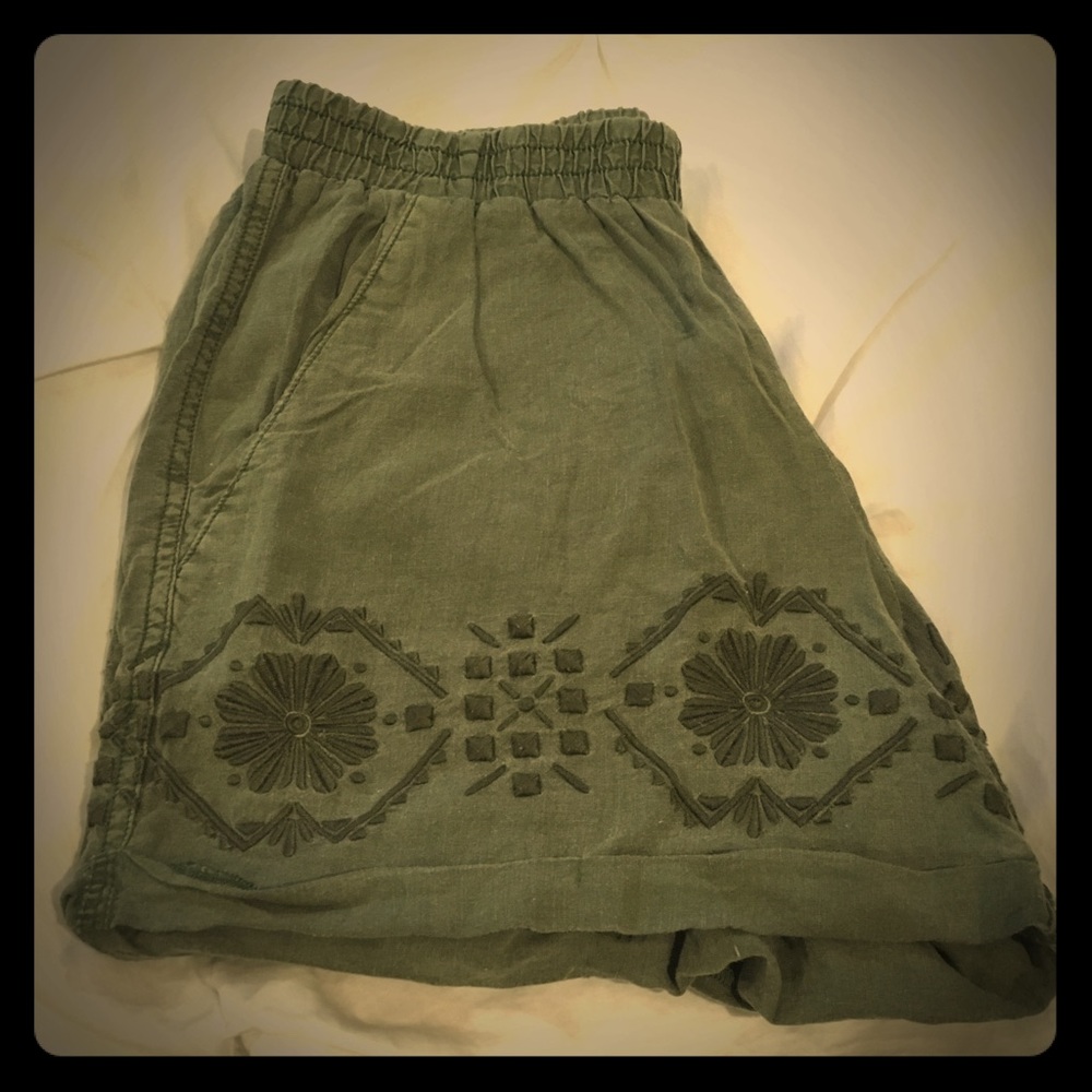 Anthro embroidered shorts